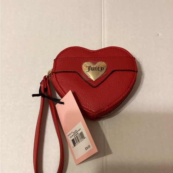 Juicy Couture Red Coin Purse With Gold Logo NWT - Picture 6 of 6